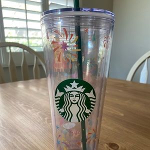 24oz. Insulated Starbucks cup.